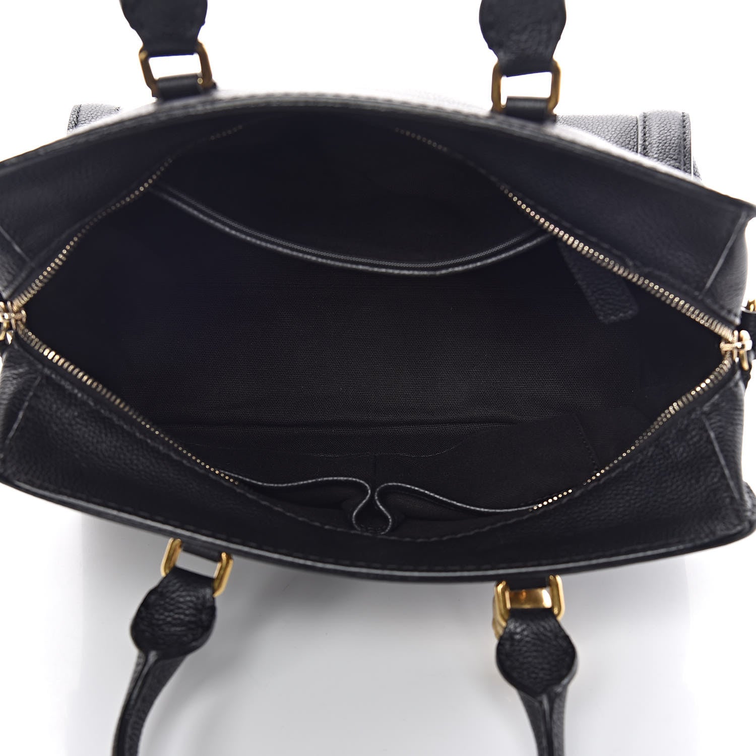 Alexander McQueen Pebbled Calfskin Small Skull Padlock Zip Around Tote Black 6 of 13