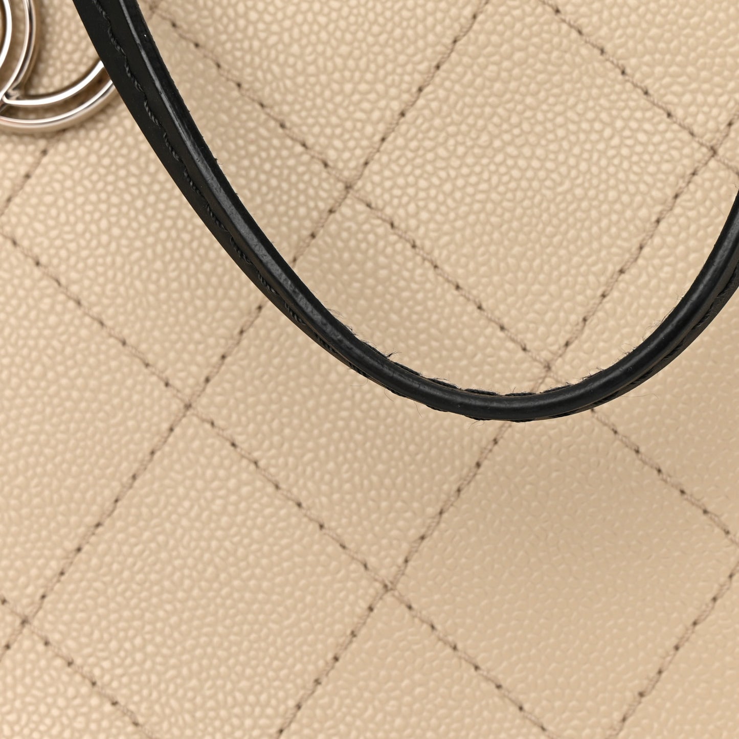 Grained Calfskin Large Fever Shopping Tote Beige