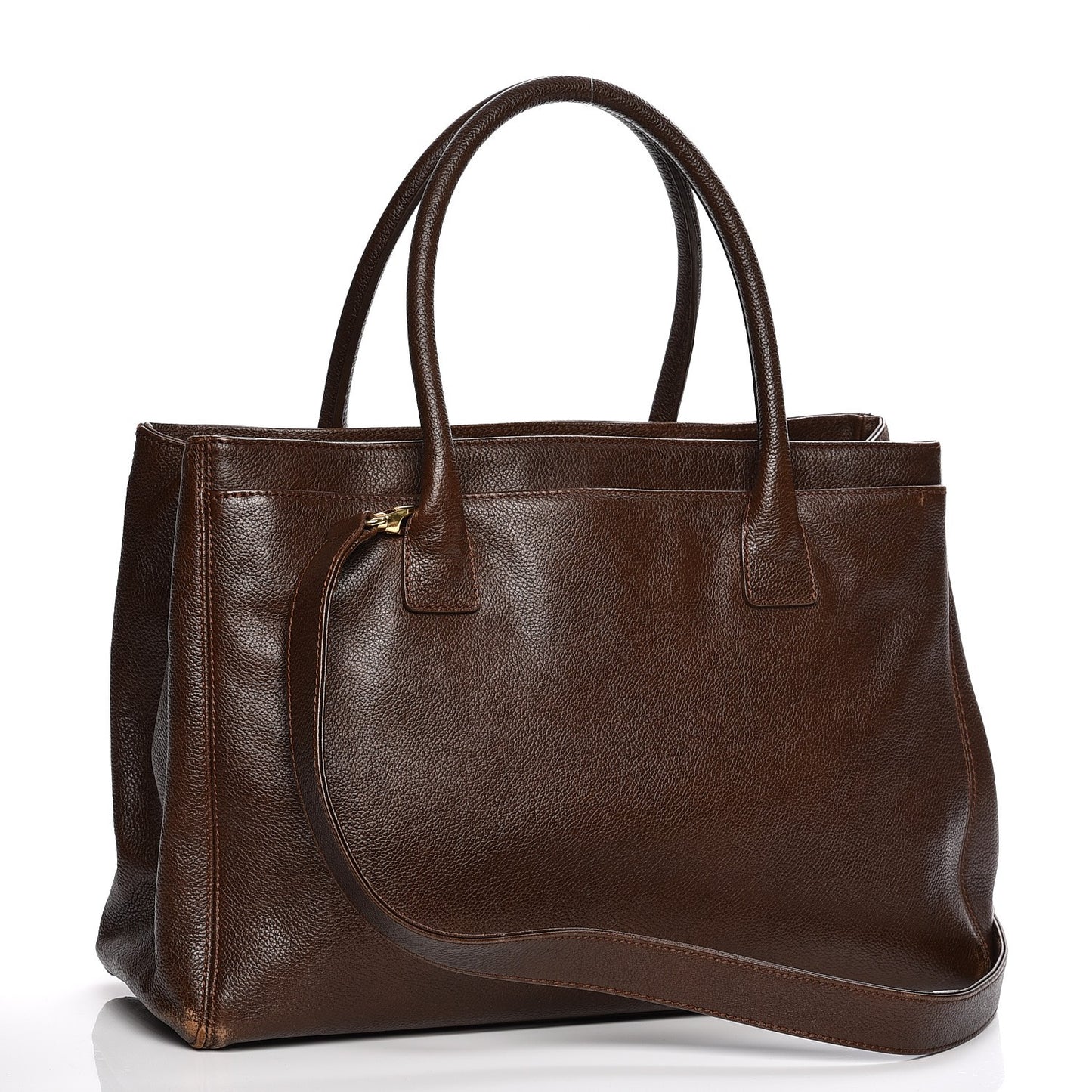 Calfskin Cerf Executive Shopper Tote Brown