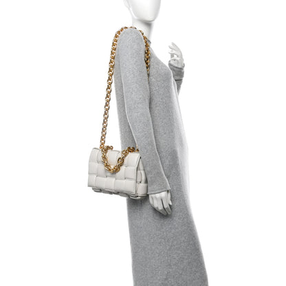Bottega Veneta Lambskin Maxi Intreccio Padded Chain Cassette Crossbody Bag Chalk 2 of 13