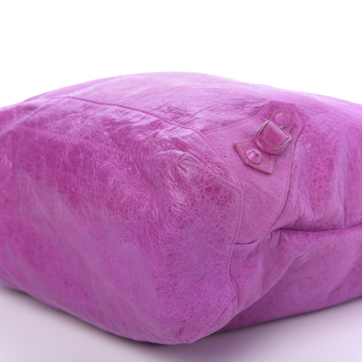 Agneau Rubber Covered Classic Hardware Day Hobo Amethyst