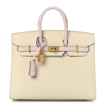 Hermes Epsom Horseshoe Birkin Sellier 25 Craie Mauve Pale 1 of 13
