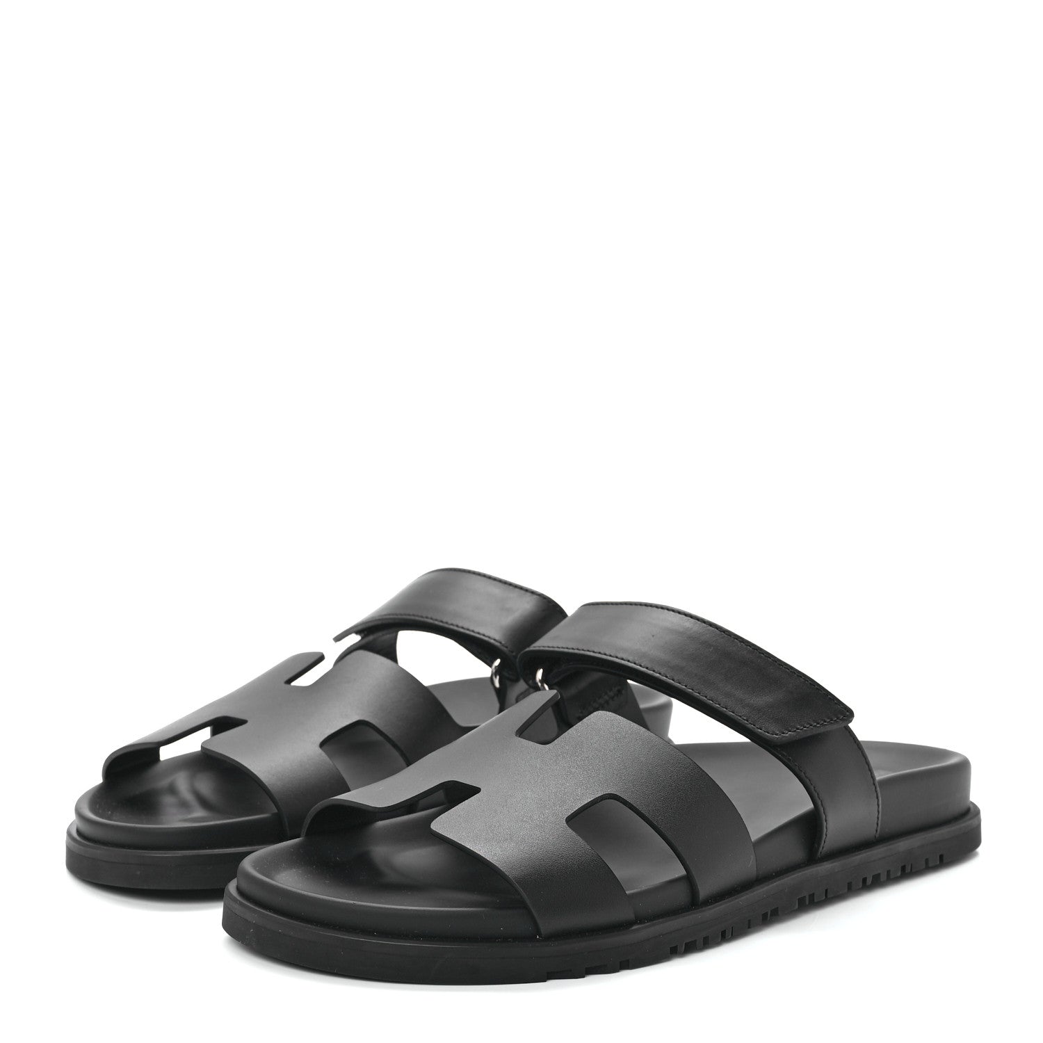 Hermes Calfskin Womens Chypre Sandals 40 Black 3 of 9