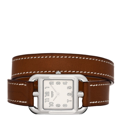 Hermes Stainless Steel Barenia 23mm Cape Cod Double Tour Quartz Watch Fauve 2 of 5