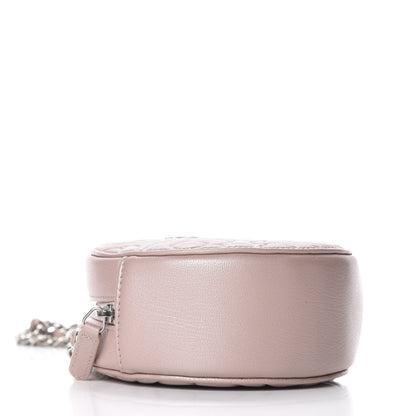 Chanel Lambskin Camellia Quilted Round Clutch With Chain Light Pink 4 of 10