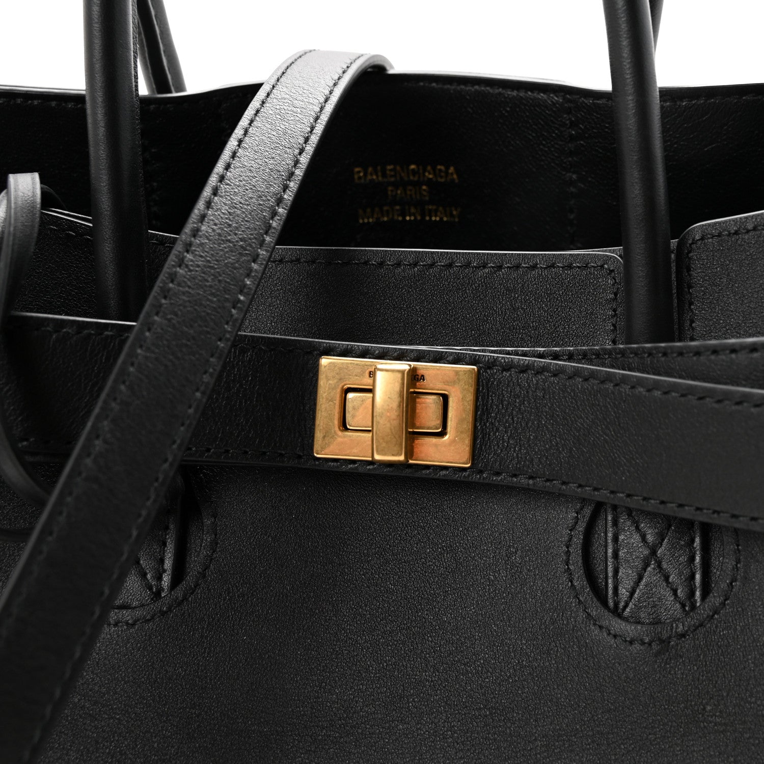 Balenciaga Smooth Calfskin Small Bel Air Carry All Bag Black 7 of 9