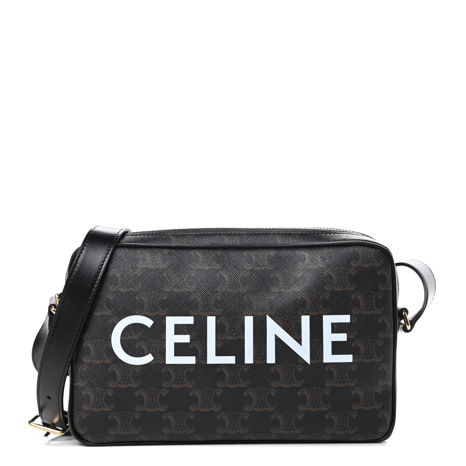 Celine Triomphe Canvas Medium Messenger Bag Black 1 of 10