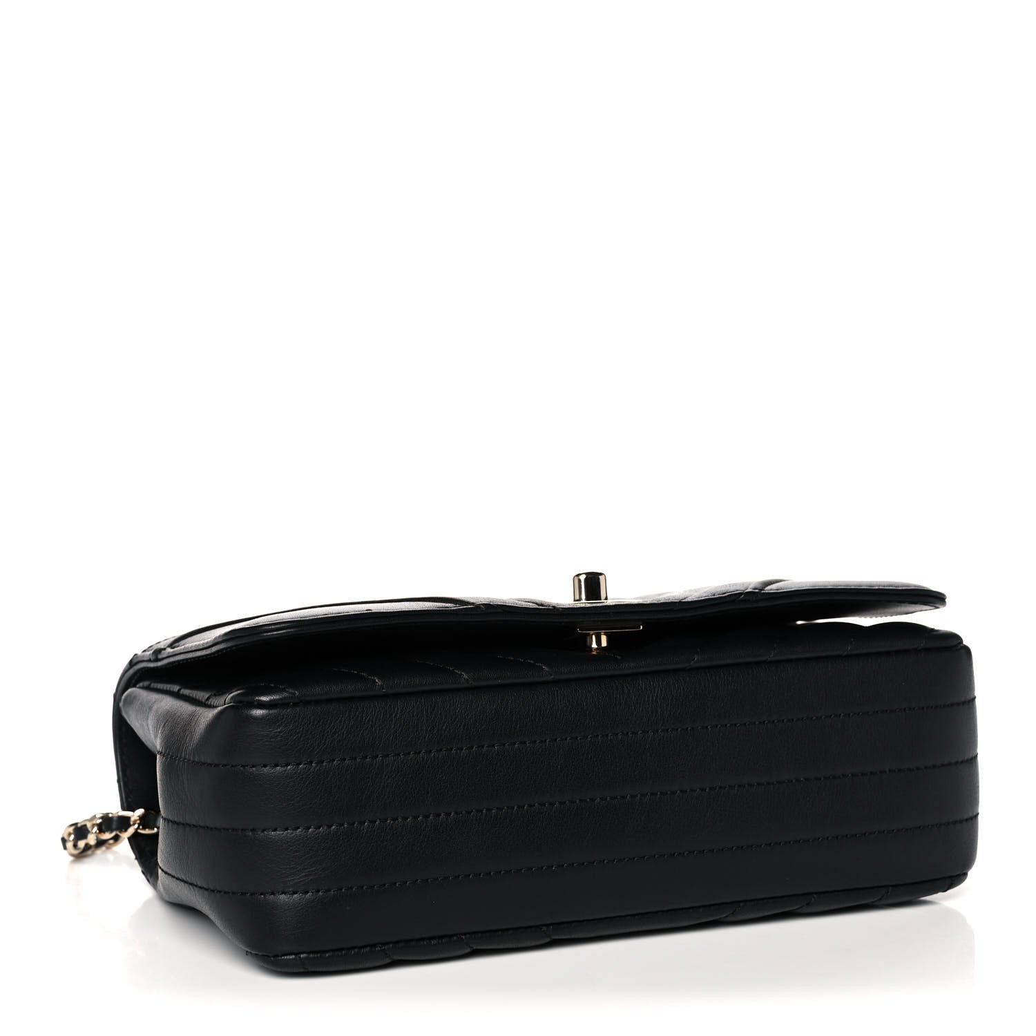 Chanel Calfskin Chevron Quilted Medium Statement Flap Black 4 of 16