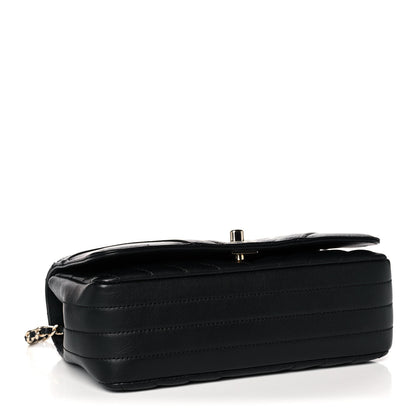 Chanel Calfskin Chevron Quilted Medium Statement Flap Black 4 of 16