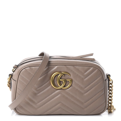 Gucci Calfskin Matelasse Small GG Marmont Chain Shoulder Bag Porcelain Rose 1 of 7