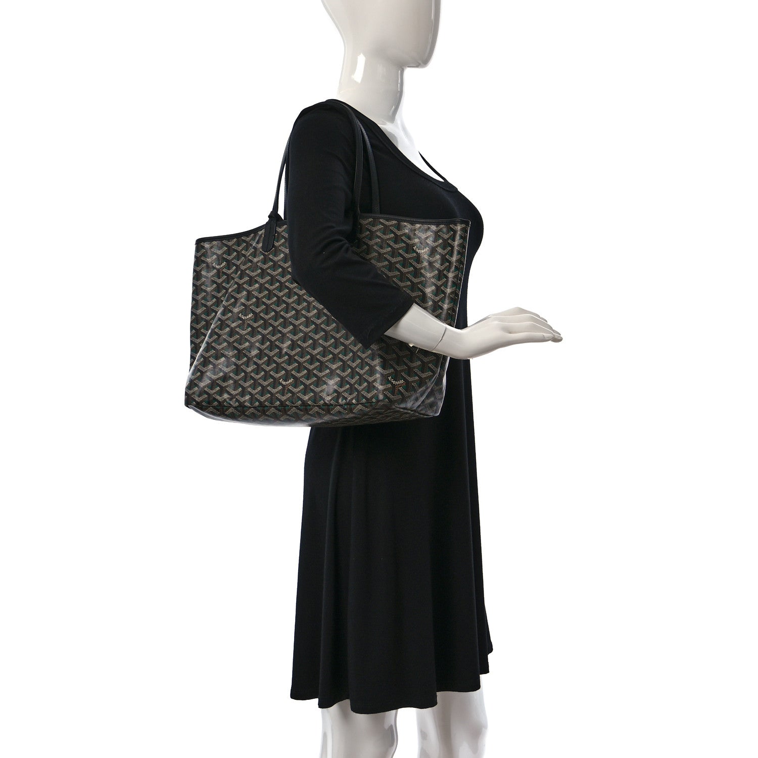 Goyard Goyardine Saint Louis Claire Voie PM Black Green 2 of 9