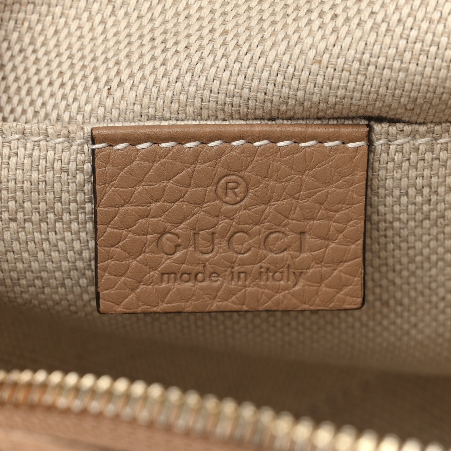 Pebbled Calfskin Small Soho Disco Bag Camelia