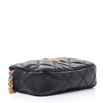 Saint Laurent Grained Lambskin Quilted Mini Becky Double Zip Bag Black 4 of 11
