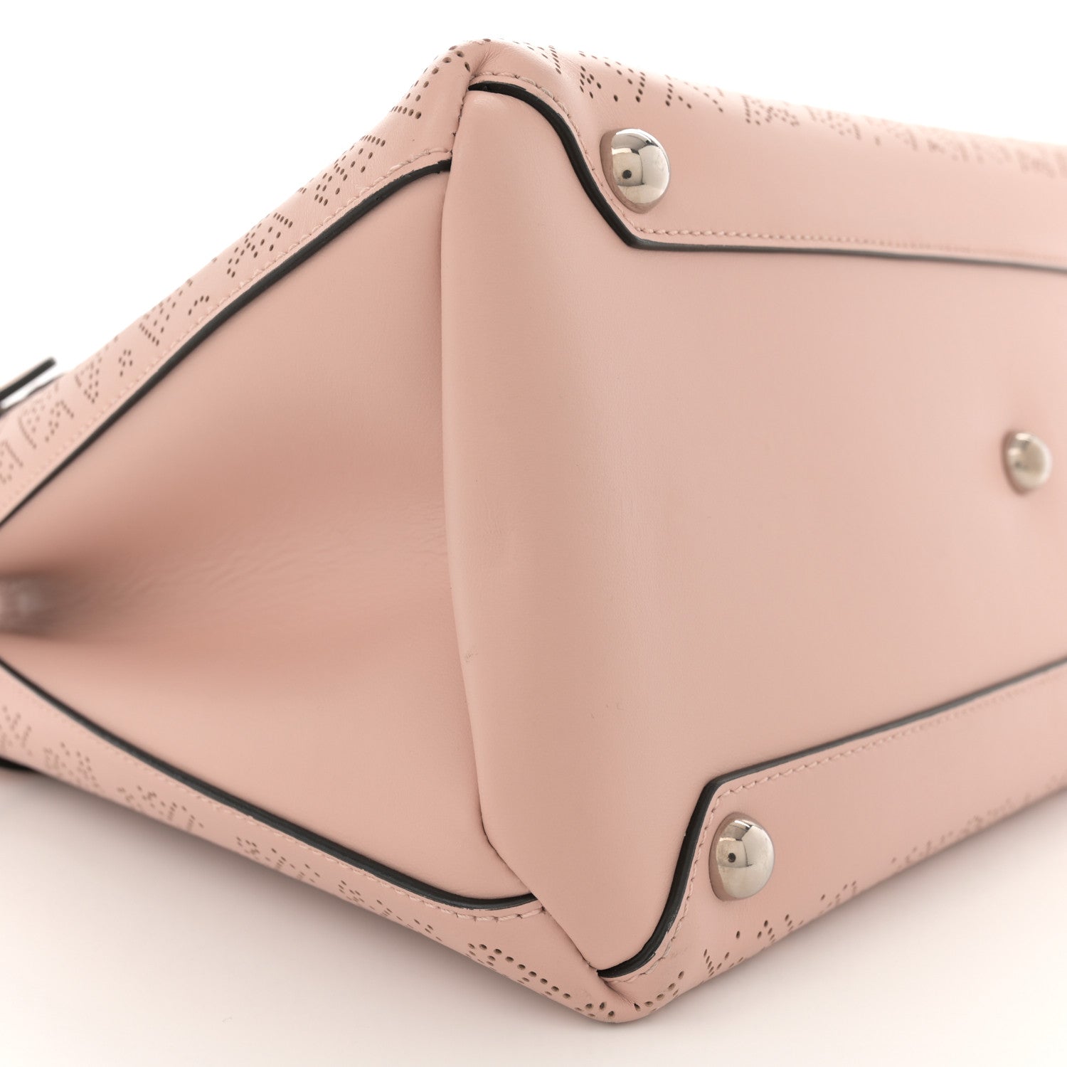 Burberry Calfskin Perforated Medium Banner Tote Pale Fawn Pink 10 of 13