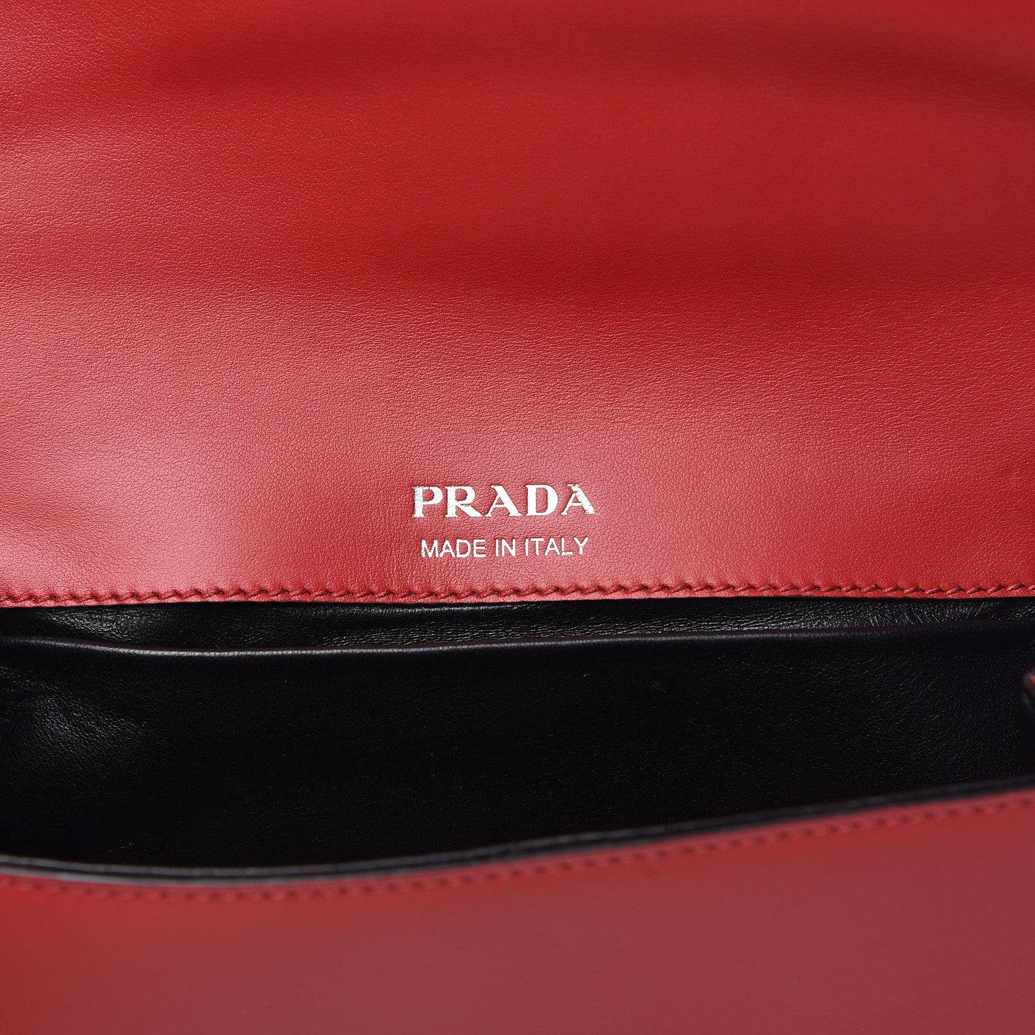 Prada City Calfskin Sidonie Shoulder Bag Rosso Black 7 of 9