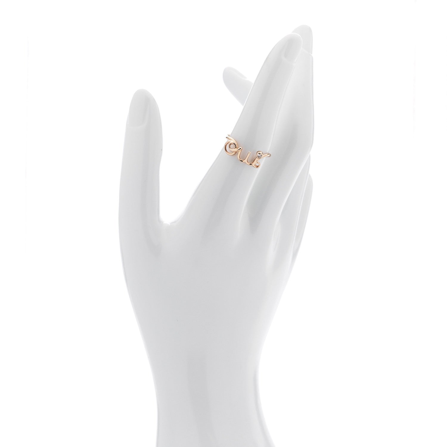 Christian Dior 18K Rose Gold Diamond Oui Ring 54 7 4 of 10