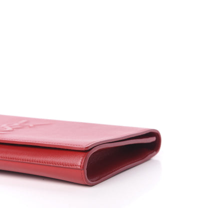 Saint Laurent Calfskin Monogram Large Belle De Jour Clutch Red 8 of 9
