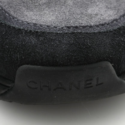 Chanel Suede Calfskin CC Sneakers 37 Black 10 of 13