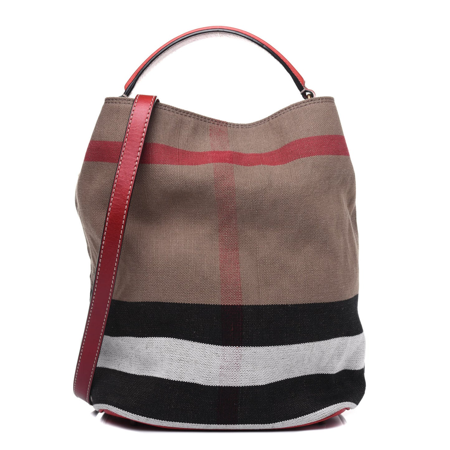 Canvas Mega Check Medium Ashby Hobo Cadmium Red