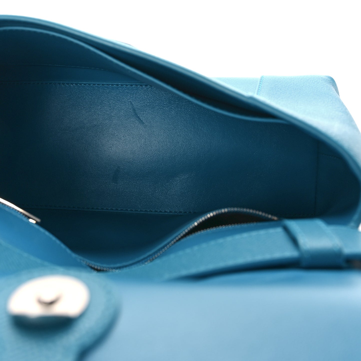 Grained Calfskin Small Downtown Shoulder Bag Turquoise