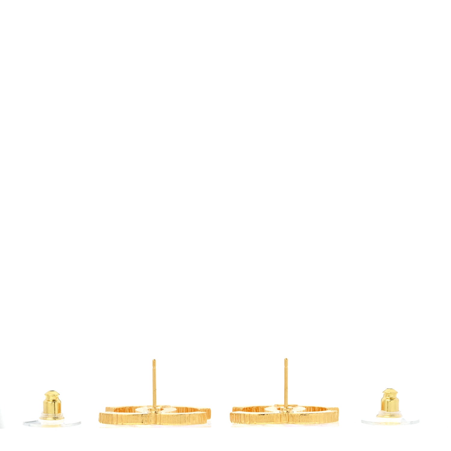 Chanel Enamel CC Earrings Pink Gold 3 of 5