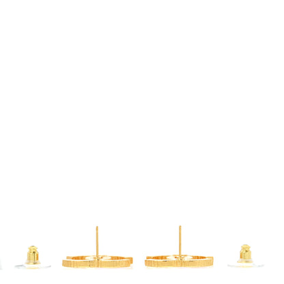 Chanel Enamel CC Earrings Pink Gold 3 of 5