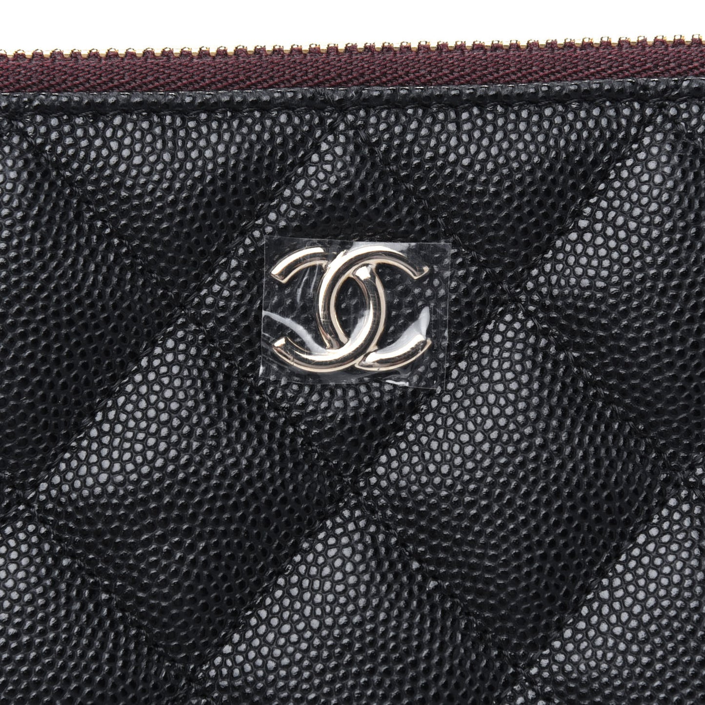 Caviar Quilted Large Cosmetic Case Black