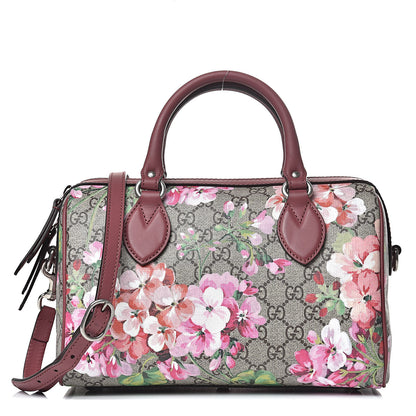 Gucci GG Supreme Monogram Blooms Small Boston Beige Multicolor Dry Rose 1 of 10
