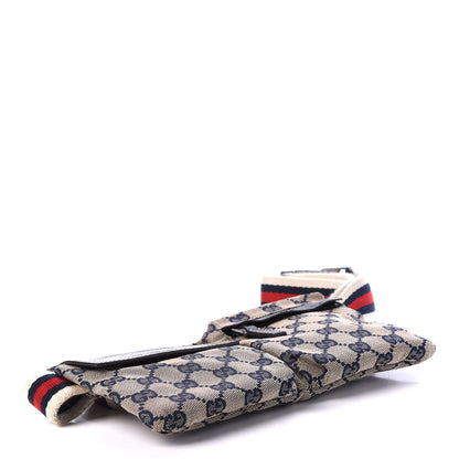Gucci GG Monogram Web Double Pocket Belt Bag Navy 3 of 8