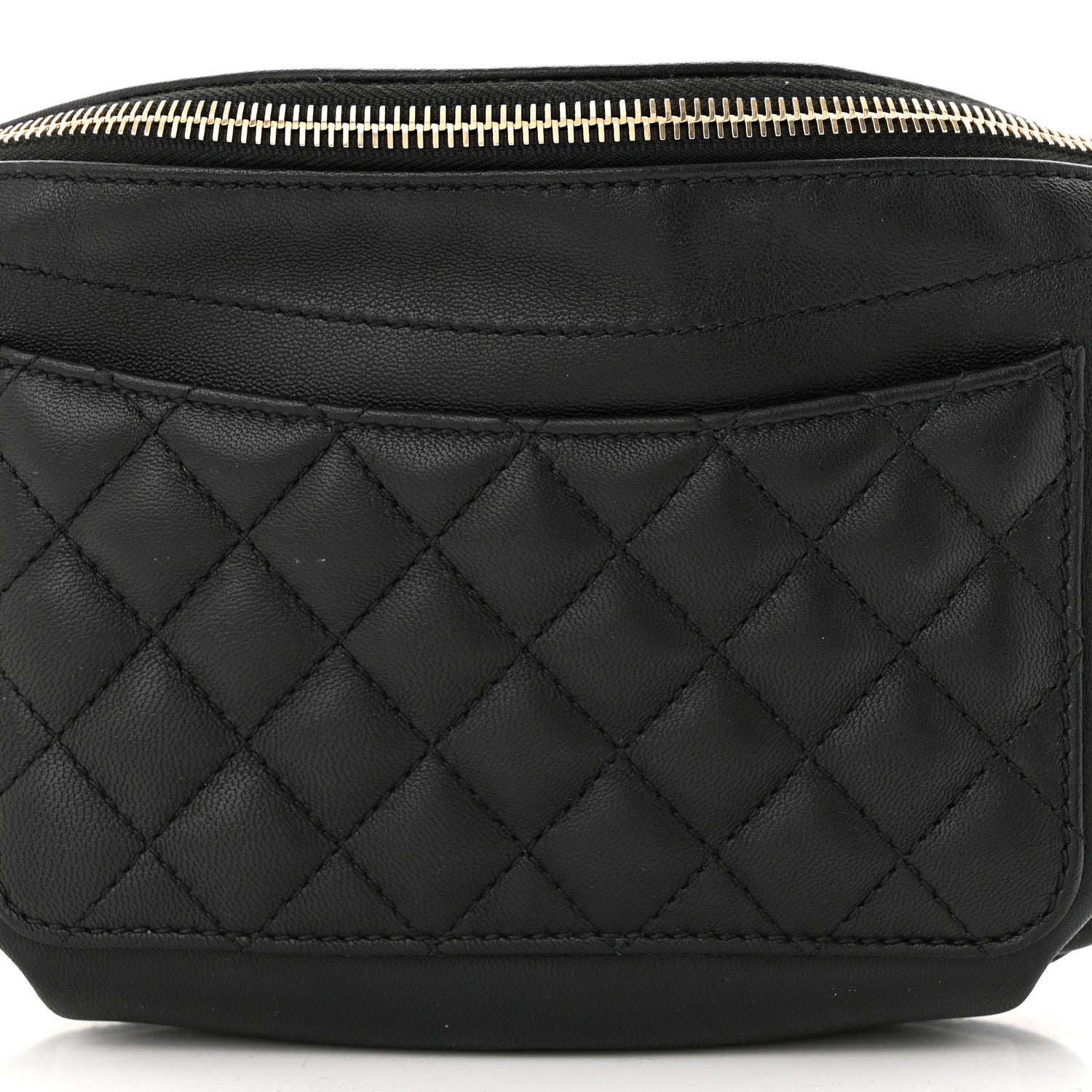 Chanel Lambskin Quilted Waist Bag Fanny Pack Black 8 of 12