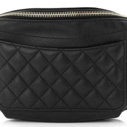 Chanel Lambskin Quilted Waist Bag Fanny Pack Black 8 of 12