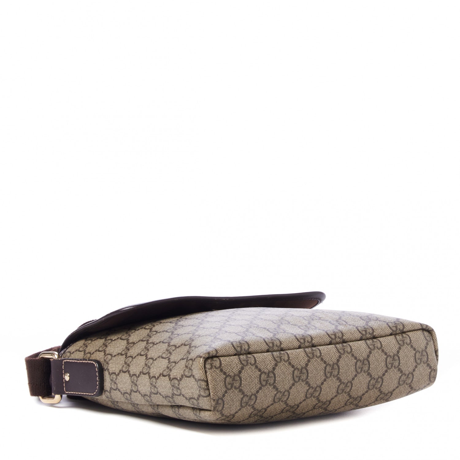 Gucci GG Plus Monogram Small Flap Messenger Bag Beige Dark Brown 4 of 9