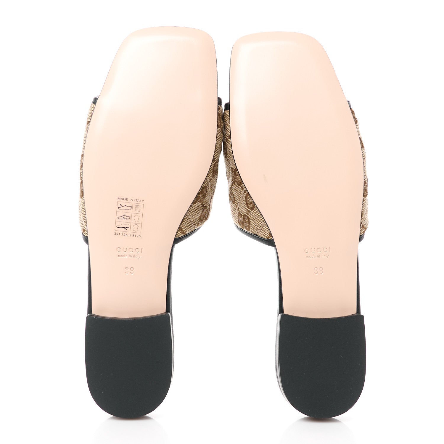 Gucci Monogram Matelasse Diagonal GG Marmont Flat Slide Sandals 39 Beige Ebony Black 5 of 10