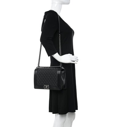 Chanel Goatskin Quilted Patent New Medium Duo Boy Flap Black 2 of 12