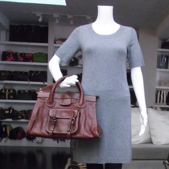 Calfskin Edith Satchel Ecureil Brown