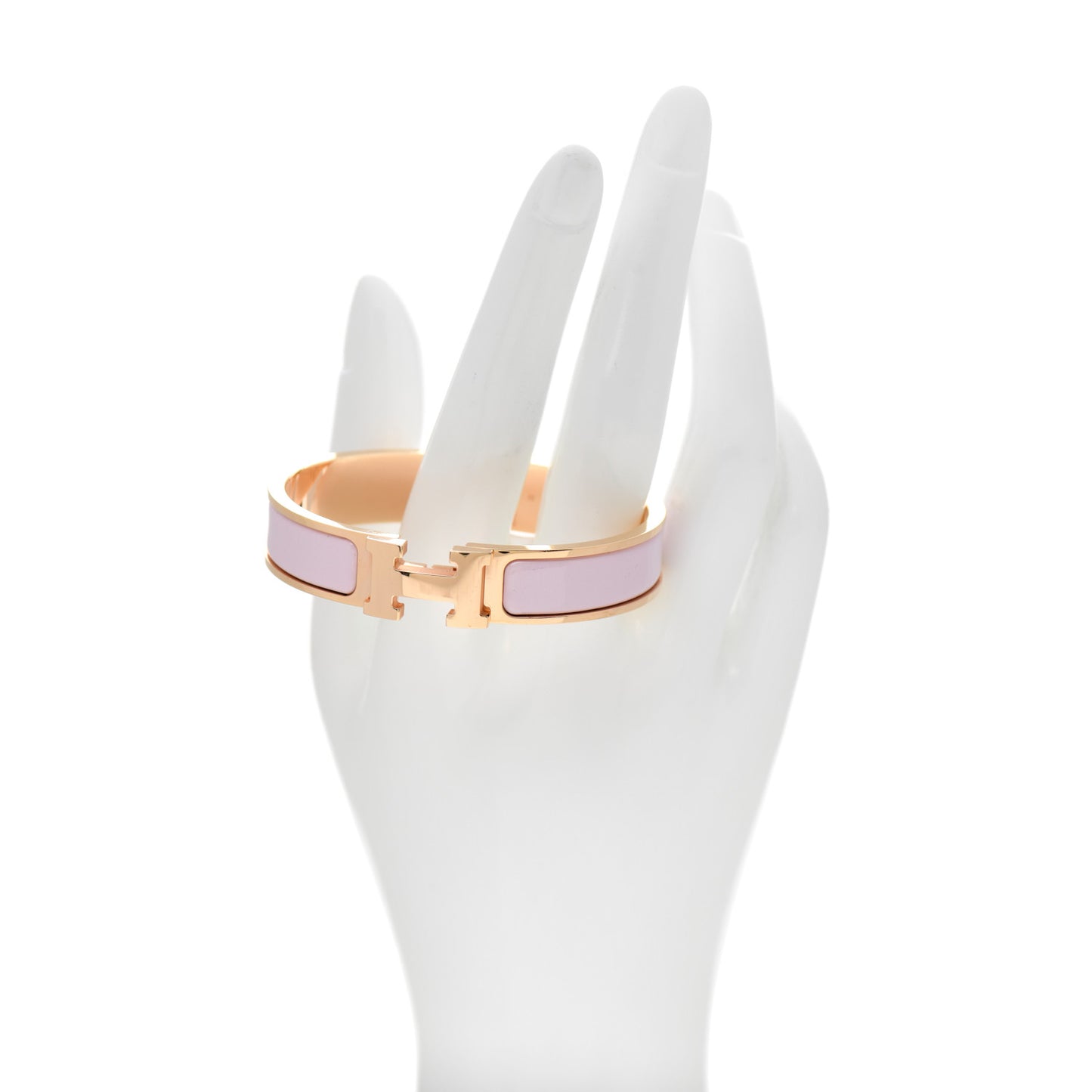 Enamel Narrow Clic Clac H Bracelet PM Rose Candeur