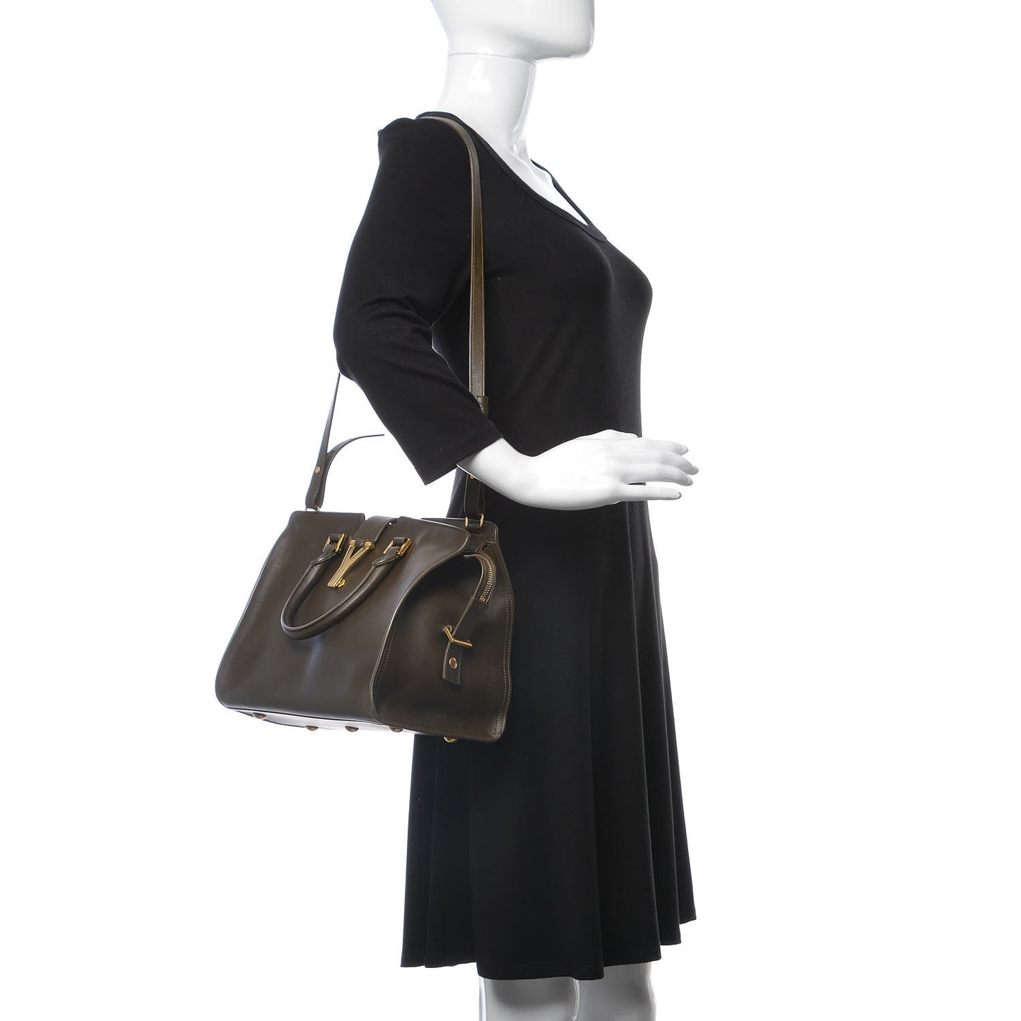 Calfskin Small Classic Y Cabas Green