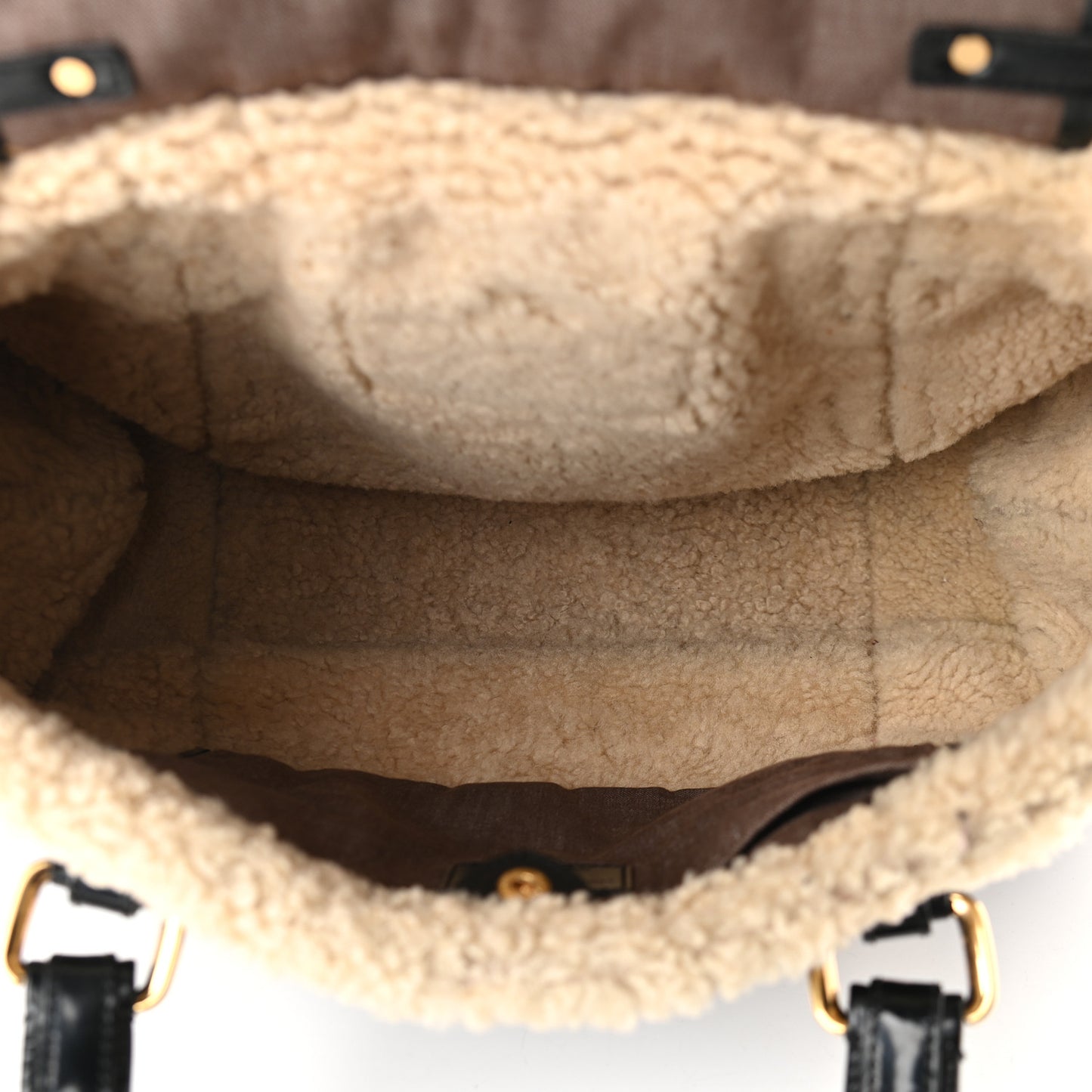 Patent Monogram Shearling Sac Thunder