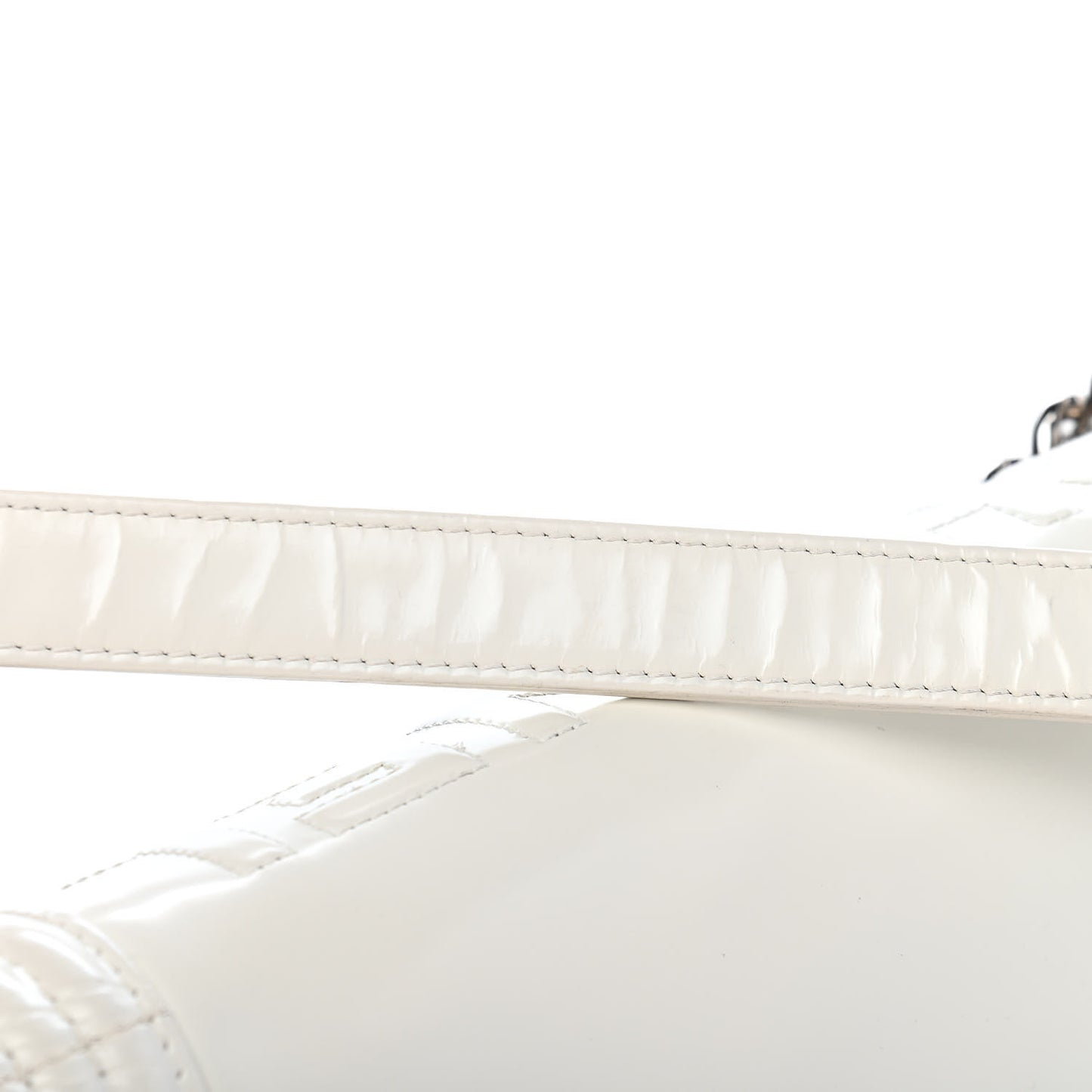 Glazed Calfskin Medium Boy Flap White
