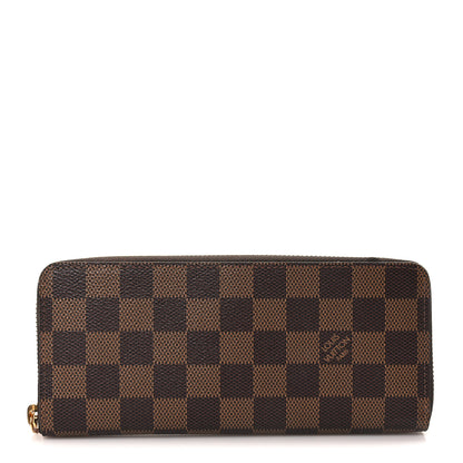 Louis Vuitton Damier Ebene Clemence Wallet Rose Ballerine 1 of 9