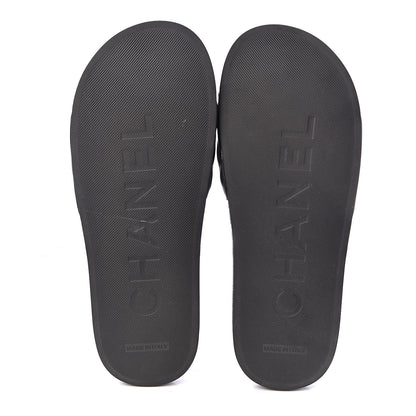 Chanel Lambskin Quilted CC Mules Sandals 37 Black 5 of 8