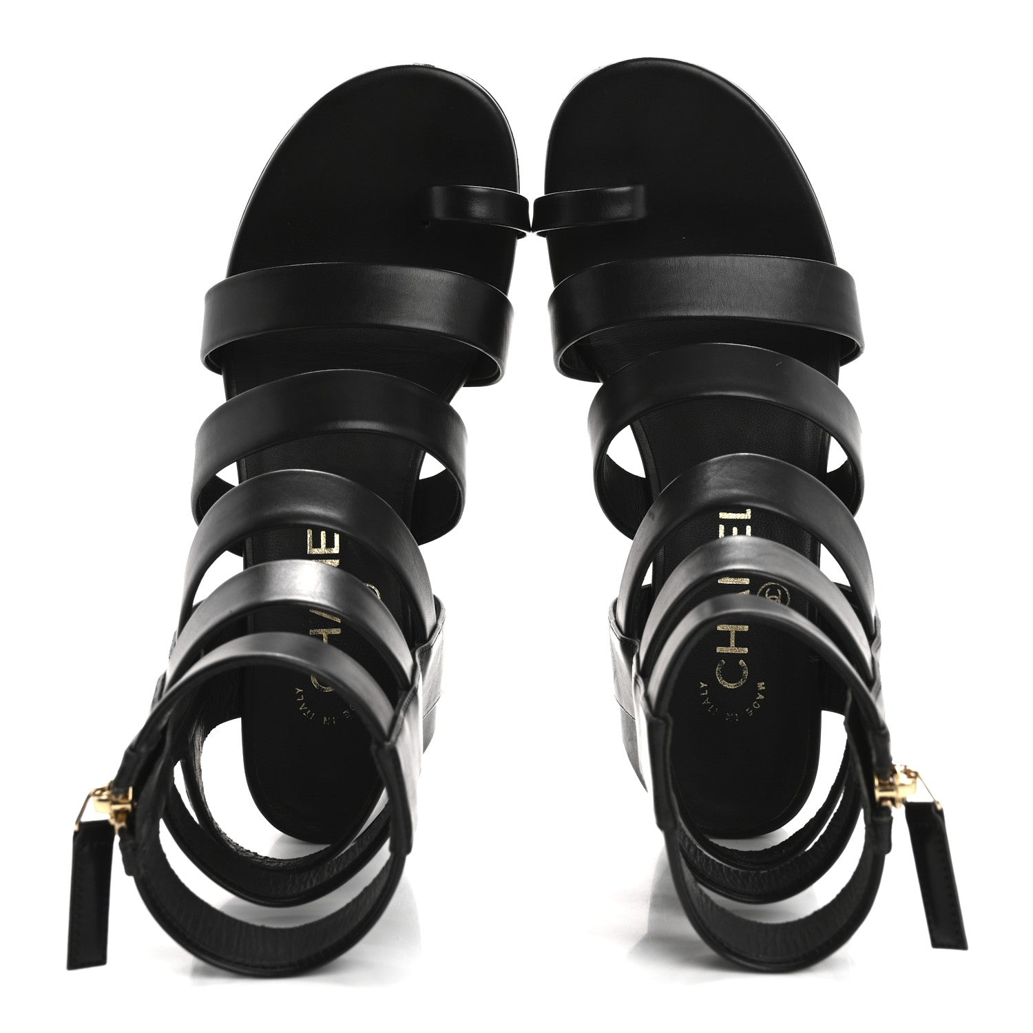 Chanel Calfskin Gladiator Sandals 35 Black 2 of 13