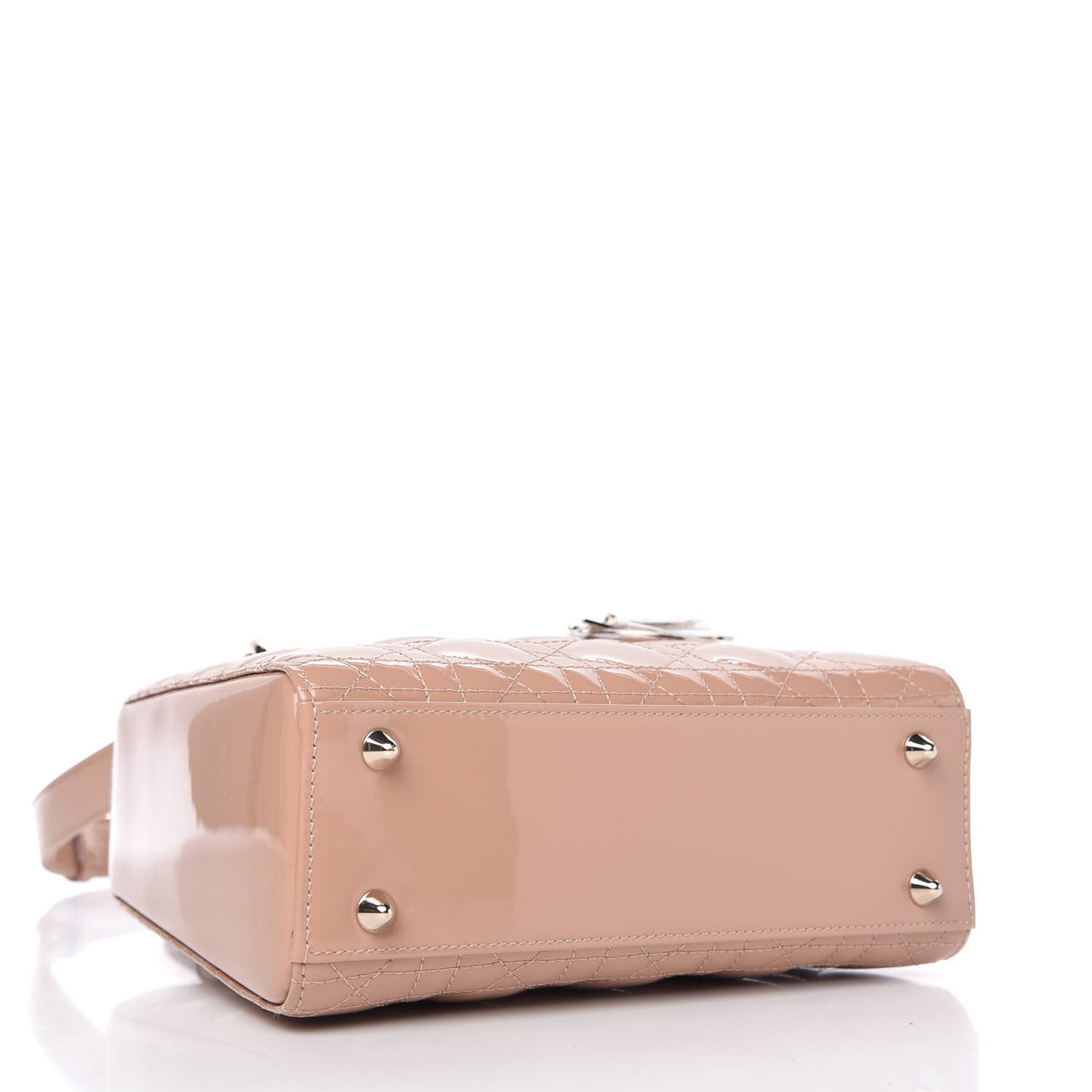 Patent Cannage Small Lady Dior Rose De Vents