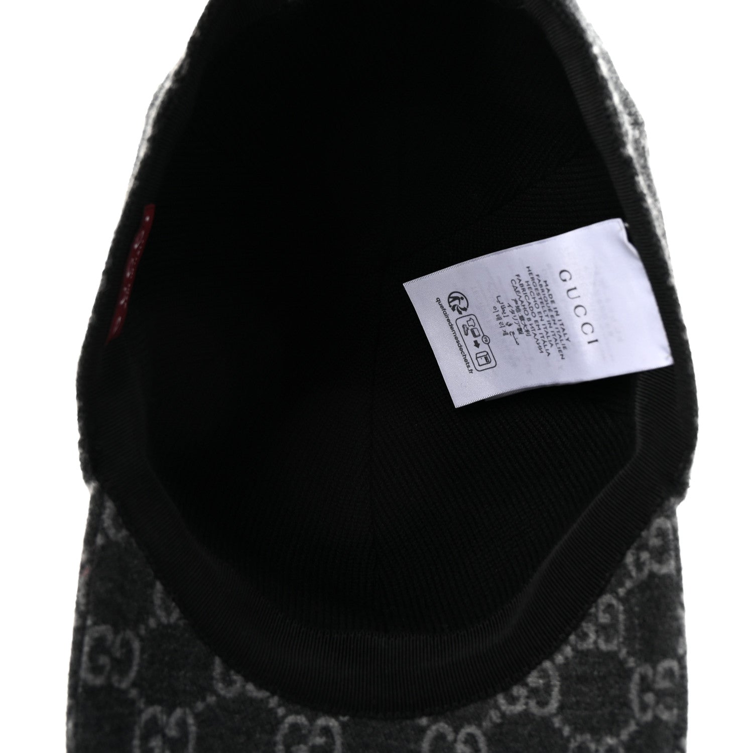 Gucci Covered Wool GG Monogram Baseball Hat L Grey Dark Grey Black
