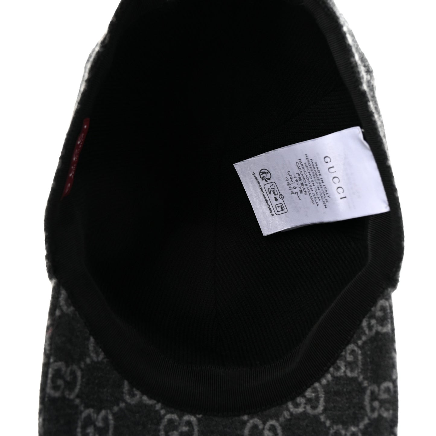 Covered Wool GG Monogram Baseball Hat L Grey Dark Grey Black