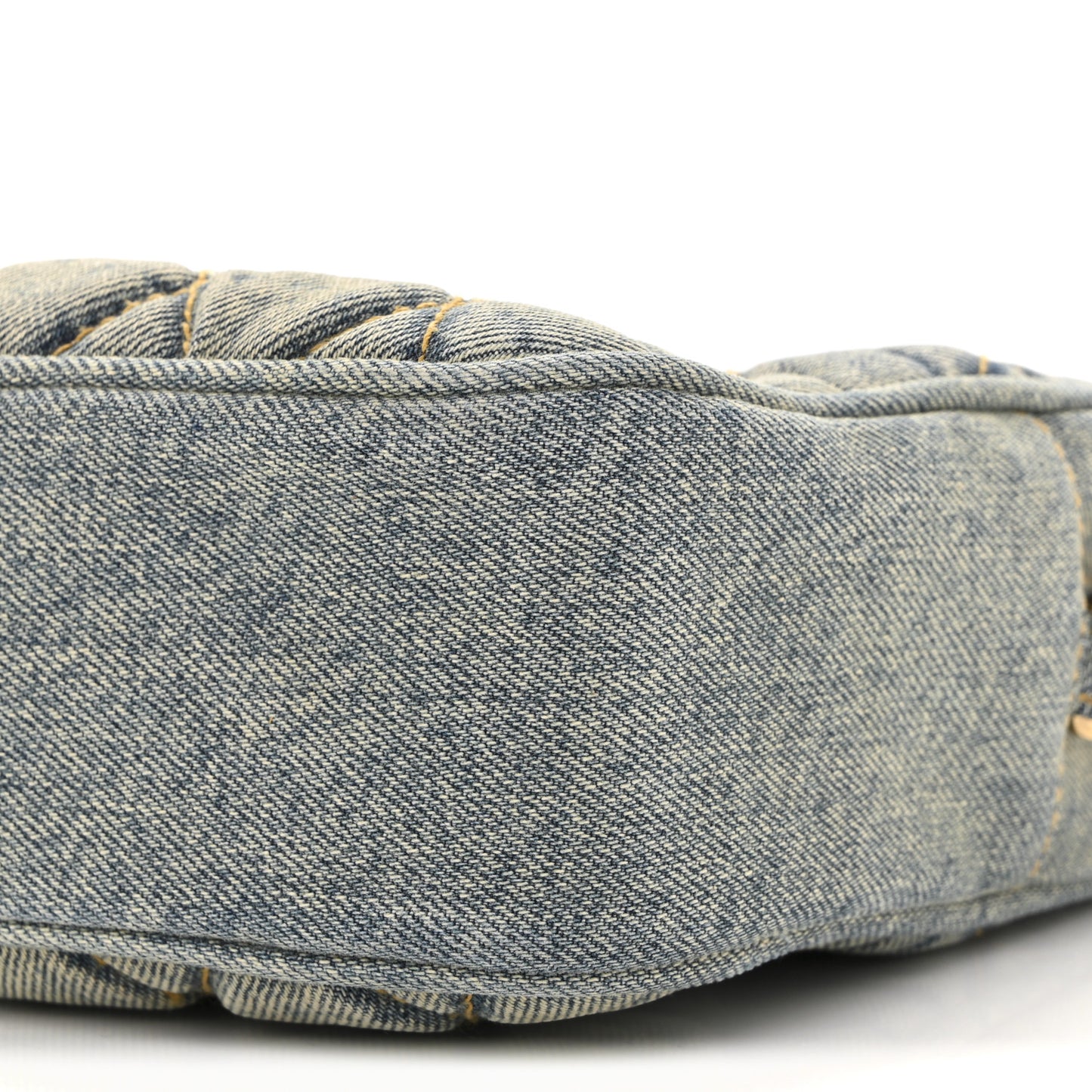 Denim Matelasse Quilted Summer Embroidered Classic Monogram Camera Bag Blue