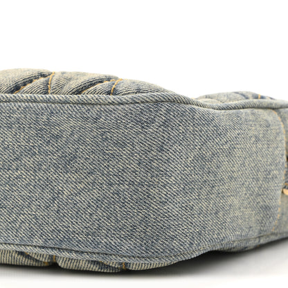 Saint Laurent Denim Matelasse Quilted Summer Embroidered Classic Monogram Camera Bag Blue 10 of 14