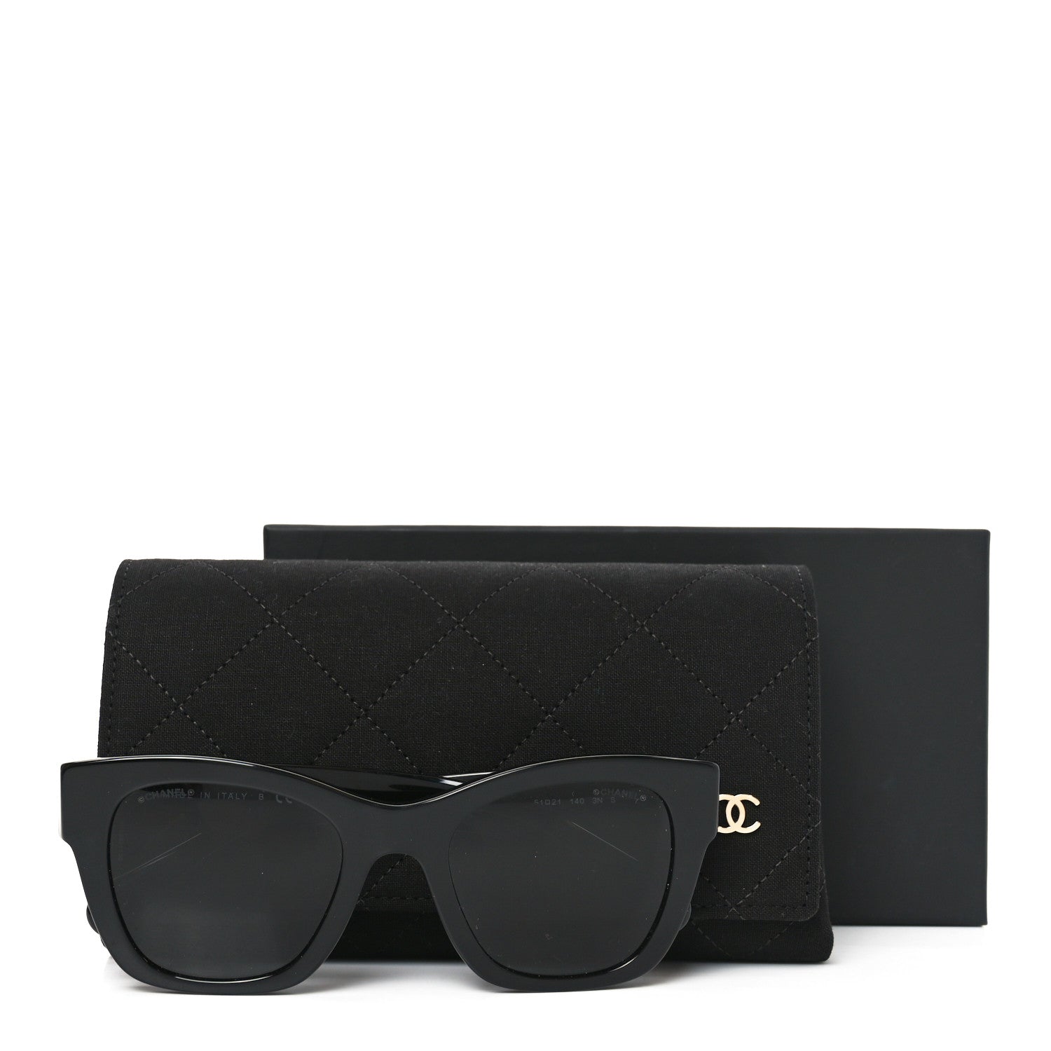 Chanel Acetate Square CC Heart Sunglasses 5478 Black 1831430