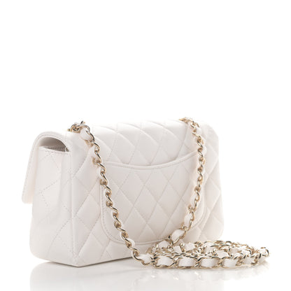 Chanel Lambskin Quilted Mini Rectangular Flap White 3 of 11