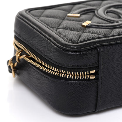 Chanel Caviar Quilted CC Filigree Vanity Clutch With Chain Black 9 of 11